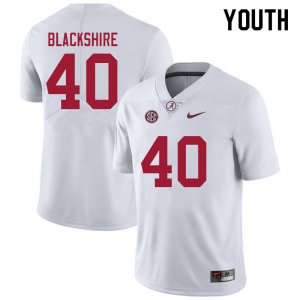 NCAA Youth Alabama Crimson Tide #40 Kendrick Blackshire Stitched College 2021 Nike Authentic White Football Jersey YJ17S45TI